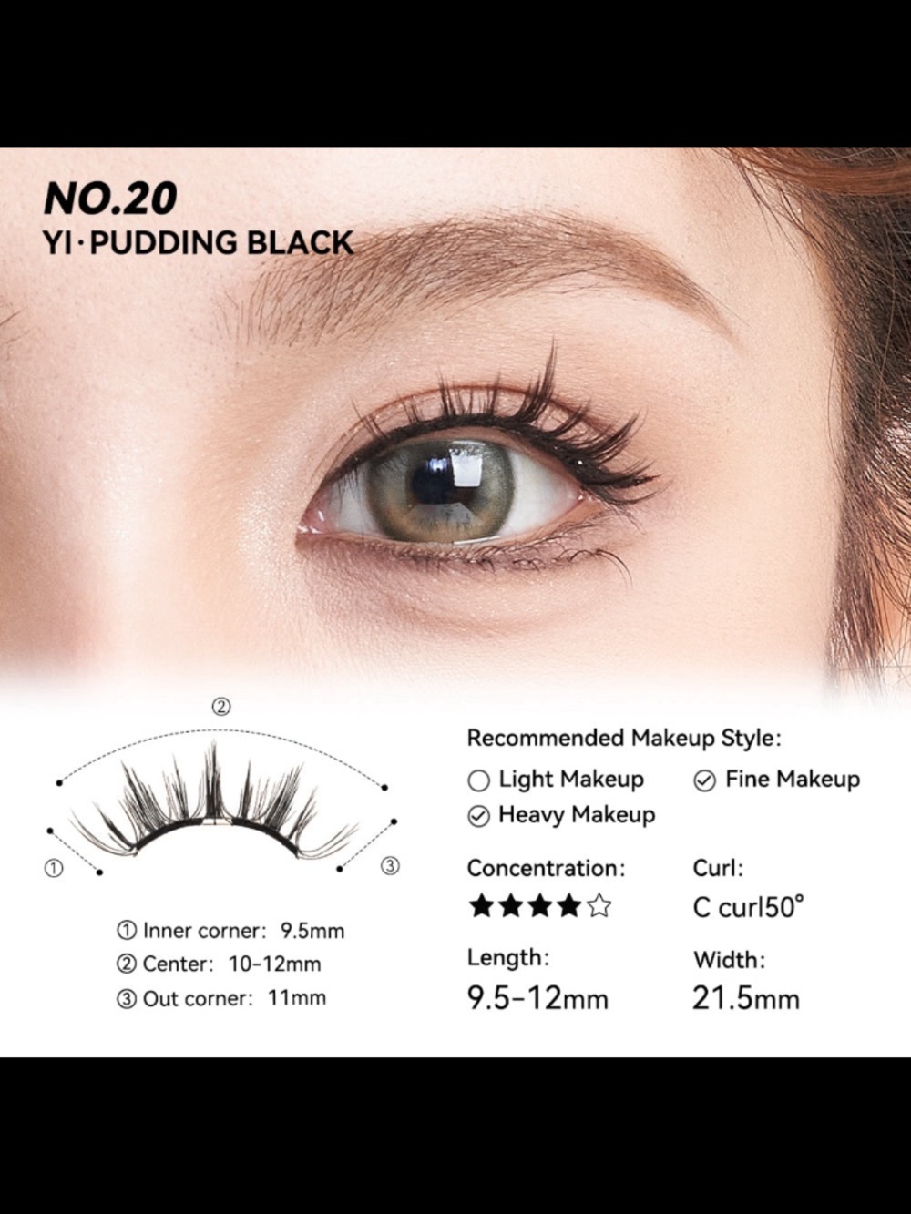 Wosado Magnetic Lashes (no 20 pudding black)